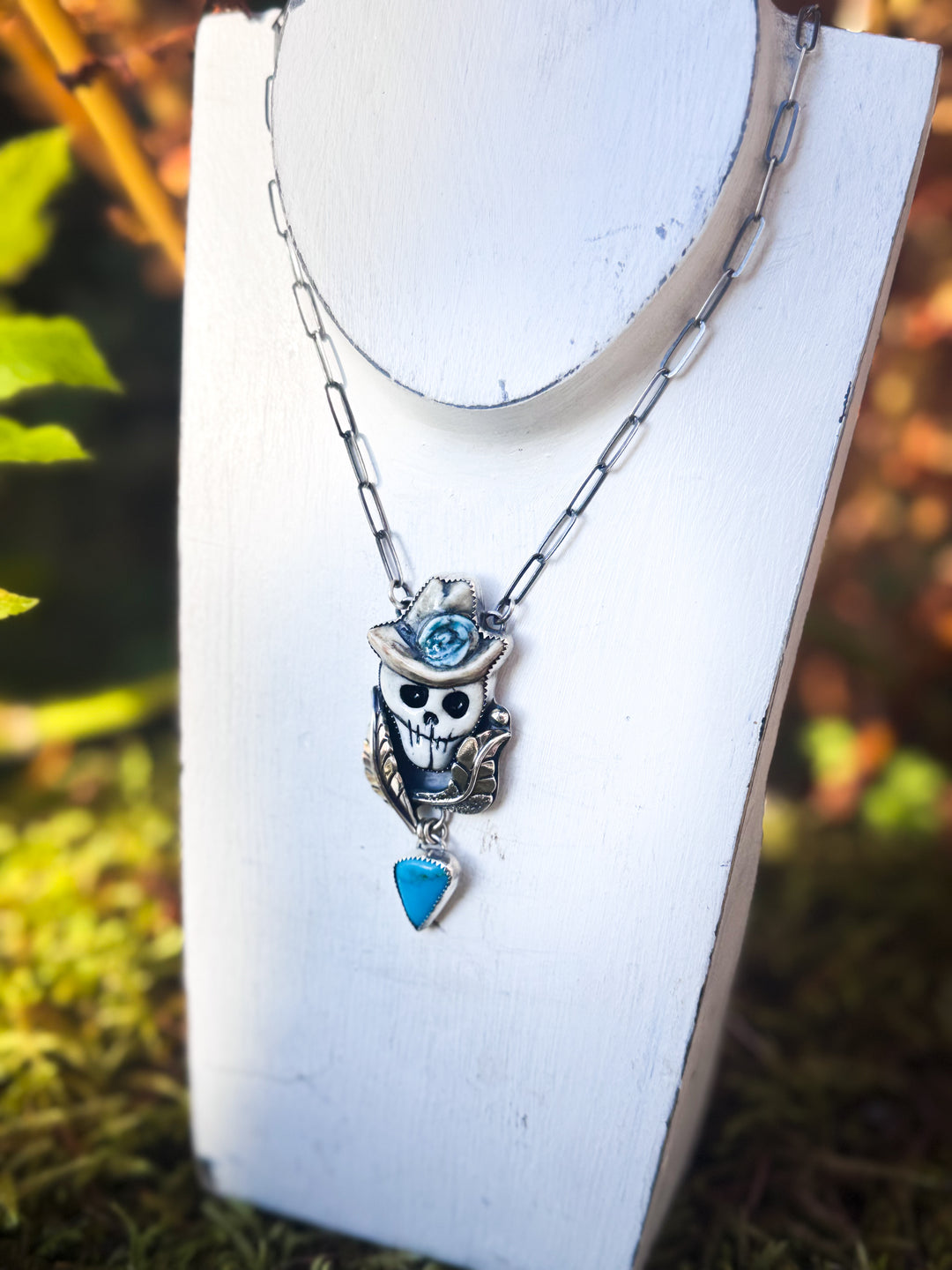 Rock ‘n’ Roll Rebel- Turquoise Skull Necklace