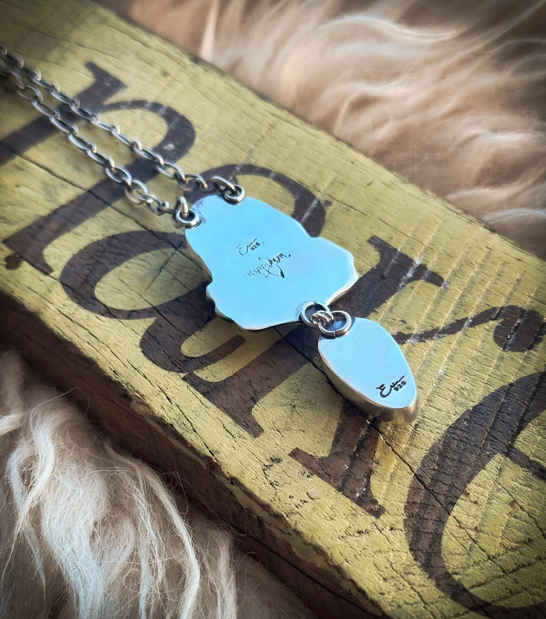 Heart Of Glass- Dinosaur Bone Pyrite and Skull Necklace