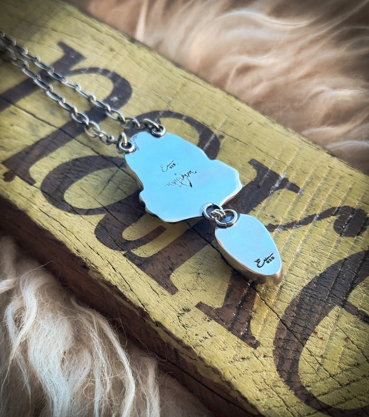 Heart Of Glass- Dinosaur Bone Pyrite and Skull Necklace