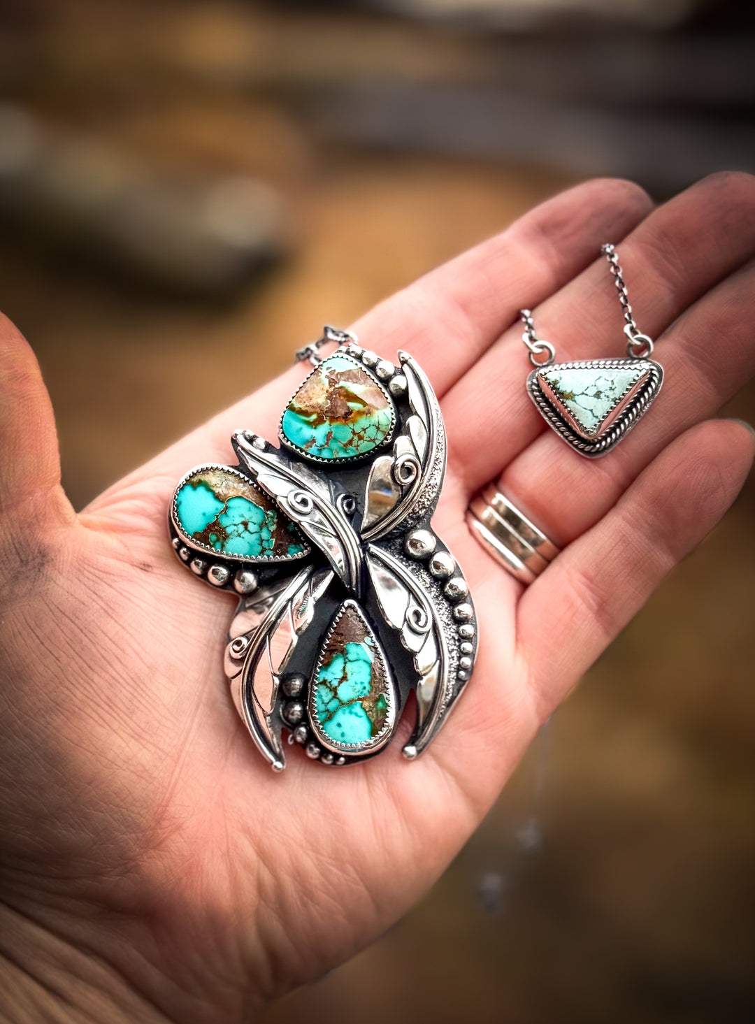 Mother Daughter Custom Necklace Set w/ High Grade Royston, Pilot Mountain, and Hubei Bloom Valley Turquoise