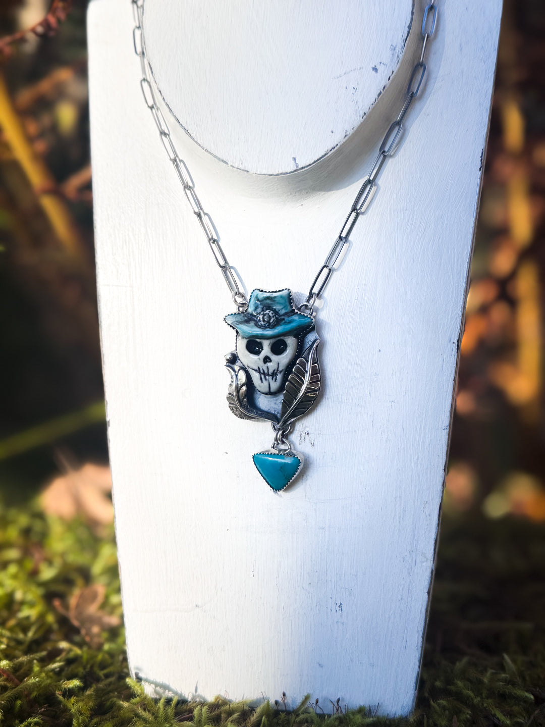 Whisper of the Wild- Skull Turquoise Necklace