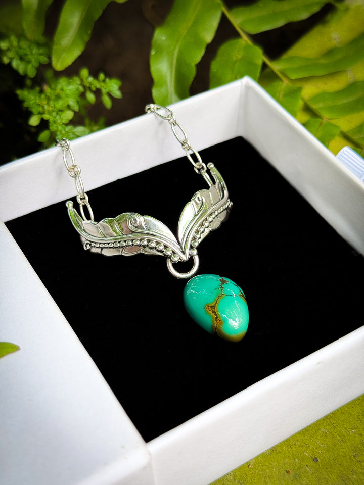 Woodland Whisper Vine Necklace- Hubei Turquoise with Minty Greens