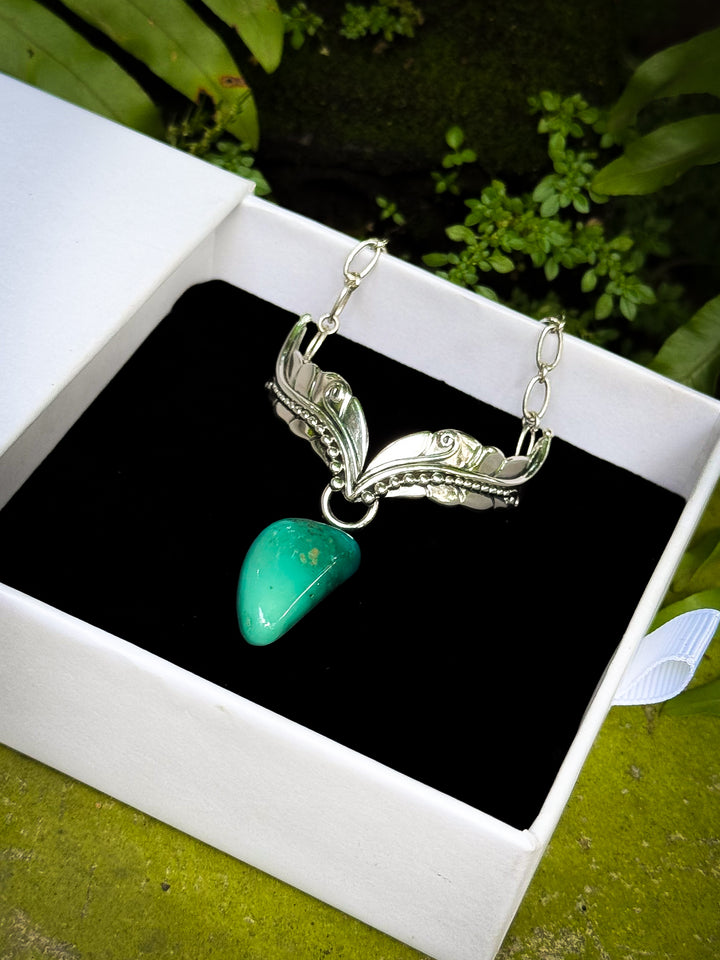 Woodland Whisper Vine Necklace- Carico Lake Turquoise Talon