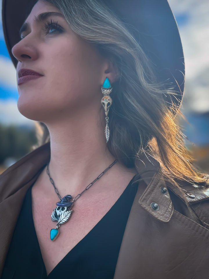 Sirens Serenade- Turquoise Skull Necklace