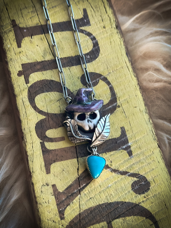 Sirens Serenade- Turquoise Skull Necklace