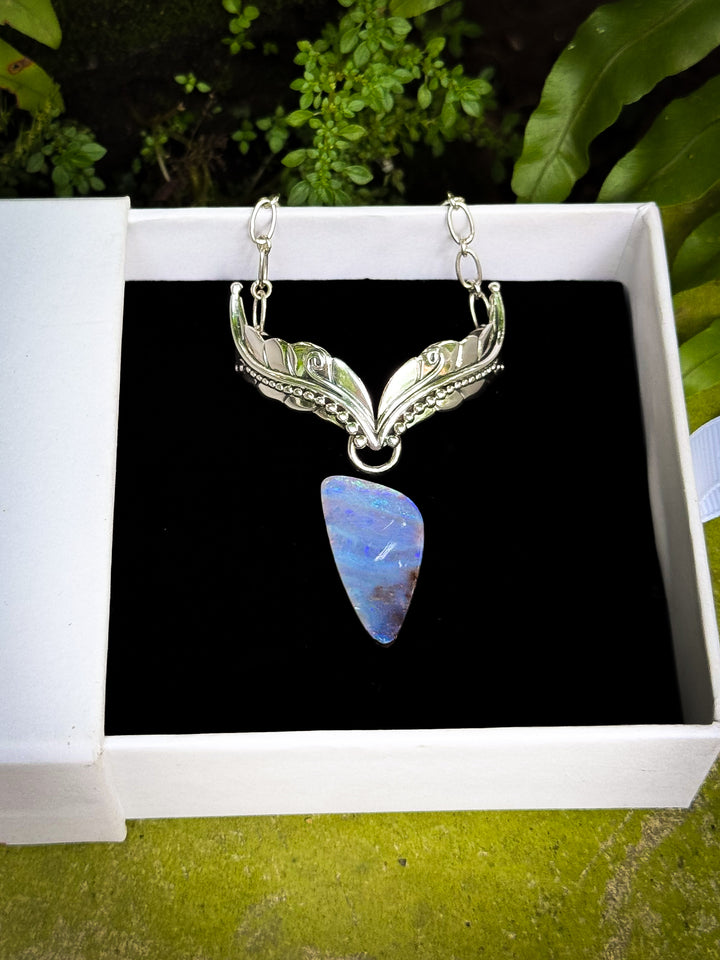 Woodland Whisper Vine Necklace - Australian Boulder Opal